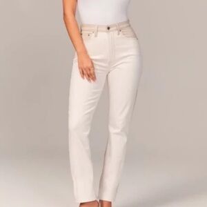 Abercrombie & Fitch faux leather top High Rise Cream 90s ultra highrise Jean 27